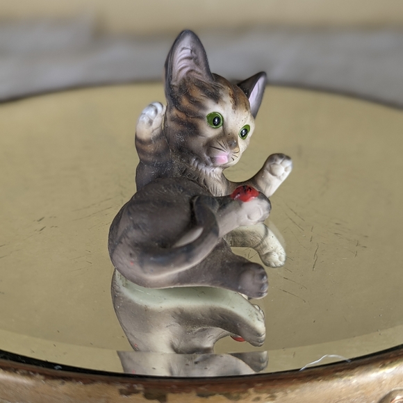 Cat Kitten Vintage Bisque Japan Miniature Figurine Hand Painted - Picture 5 of 8